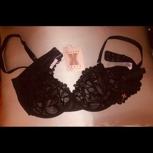 36DD Black Savage Unlined Lace Balconette Bra